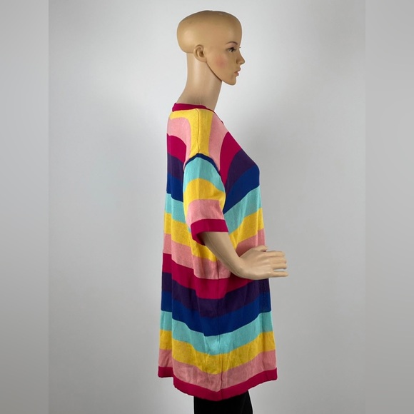 Multicolor Striped Colorblock Round Neck Tunic - Picture 6 of 8
